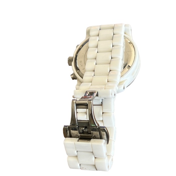 MICHAEL KORS ceramic case and bracelet, rhinestone Bezold face, watch White - Picture 8 of 8